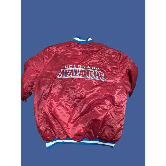 NWT New NHL Colorado Avalanche Burgundy Starter Satin Bomber Jacket Men’s XXL - Picture 2 of 7